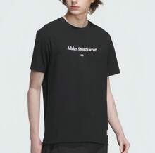 Adidas Men's Casual Versatile Letter Print Breathable Short Sleeve T-Shirt