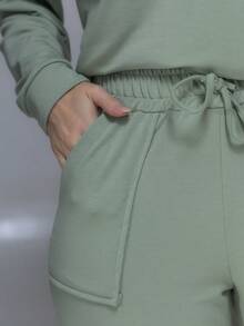 Sweatshirt Set Long Sleeve Blouse And Pants C3028 - verde menta - Ver 7