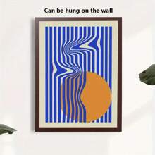 1 pièce Œuvre murale géométrique abstraite moderne à demi-cercle avec blocs de couleur, design d'art mural pour bureau ou studio avancé, peinture à suspendre avec cadre en option