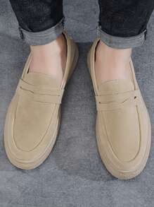 Men's Casual Canvas Slip-On Loafer Shoes, Comfortable Lightweight Low-Top Casual Moccasins, Suitable For All Seasons