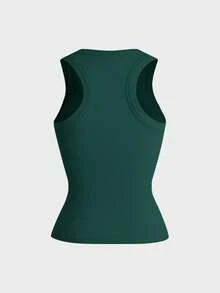 女士Y2K性感基础款休闲运动家居服方领上衣 - 綠色 - 查看 10