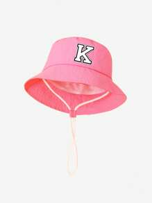 1 pieza Sombrero de cubo con estampado de letras para bebé/niño pequeño, versátil y adorable de moda, apropiado para niños y niñas de 2 a 3 años para uso diario