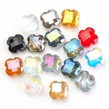 30 Peças/Pacote 9*12mm Oval 12mm Contas de Vidro de Trevo de Quatro Folhas, Contas Soltas Eletrorrevestidas para Acessórios de Joias DIY, Chaveiros, Encantos de Celular