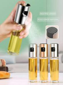 1 Piece Press-Type Glass Oil Bottle, Kitchen And Home Sprayer, Grill Oil Spray Bottle