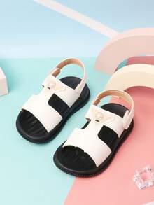 1 双夏季儿童凉鞋，轻便舒适时尚简约户外百搭女童平底凉鞋