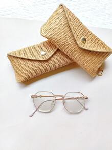 Straw Glasses And Lipstick Storage Box, Sunglasses Storage Bag, Portable Eye Case Carrying Frame, Women's Glasses, Travel Sunglasses Protective Cover, Can Be Hung On Your Bag, Stylish And Exquisite, Gender Reveal Party, Perfect For Birthdays, Weddings, Parties, The Perfect Gift For Colleagues, Friends, And Family, Back To School