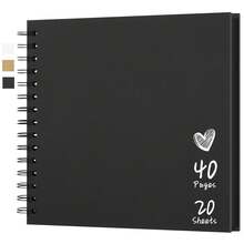 8x8 英寸 DIY 剪贴簿相册 20 张/40 页精装牛皮纸剪贴簿相册纪念册 适用于婚礼和周年纪念家庭节日礼物