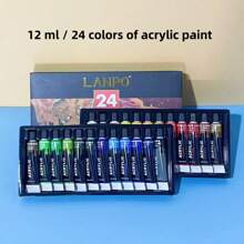12/24/36 Farben Acrylfarben, Glas Malfarben Kunstbedarf reich an Farben und vielseitig zum Malen, 12 ml / 0,41 Unzen pro Tube, wasserbasierte Farbtube, geeignet für Leinwand, Holz und Basteleien - professionelle Künstlerbedarf, geeignet für Profis, Studenten und Erwachsene, Muss-haben für das neue Schuljahr, Einschulung, Schulmaterial