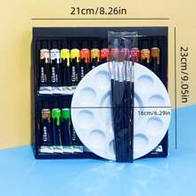 12/24/36 Farben Acrylfarben, Glas Malfarben Kunstbedarf reich an Farben und vielseitig zum Malen, 12 ml / 0,41 Unzen pro Tube, wasserbasierte Farbtube, geeignet für Leinwand, Holz und Basteleien - professionelle Künstlerbedarf, geeignet für Profis, Studenten und Erwachsene, Muss-haben für das neue Schuljahr, Einschulung, Schulmaterial