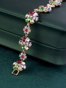 LADYCOCO 1pc Luxury Colorful Inlaid Bracelet, Women Jewelry Gift - Colorful - View 5