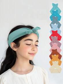 Set de 10 diademas elegantes y lindas con lazo - Diademas de moda, que absorben la humedad, suaves y cómodas, de multicolor, multifuncionales, aptas para yoga, decoración casual