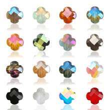 30 Peças/Pacote 9*12mm Oval 12mm Contas de Vidro de Trevo de Quatro Folhas, Contas Soltas Eletrorrevestidas para Acessórios de Joias DIY, Chaveiros, Encantos de Celular