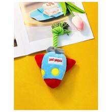 创意毛绒宠物狗发声毛绒玩具耐咬火箭形状狗互动玩具柔软狗咀嚼玩具