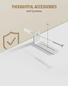 Hzuaneri Bedside Table With Open Compartment, Narrow Bedside Table With 1 Fabric Drawer, Modern, For Bedroom, Living Room, 30 X 24 X 60 Cm, White - White - View 7