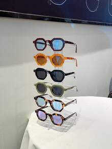 1 件女士新款复古眼镜，多色眼镜，全框时尚眼镜，女士休闲装饰眼镜 - 彩色 - 查看 11