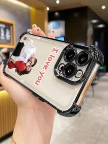 1 件可定制 DIY 手机壳 - 黑色 4 角防震 TPU 手机壳，兼容 16e、11/12/13/14/15/16 Pro Max、Galaxy A16、S25 Ultra、Redmi Note 14、OPPO、Honor、Spark Go 2024/Infinix Smart 8、Moto G30、气垫角、防刮、轻巧时尚的完美礼物