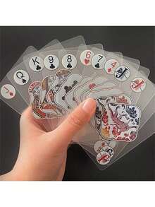 1 盒透明塑料扑克牌、娱乐游戏和其他派对娱乐游戏卡 - 透明色 - 查看 9