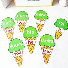 BELLKIDS 29 Stücke Grammatik Kartenspiel, Eiscremedesign, vierfarbig, Matching Spiele, Lernkarten, interaktives Zubehör, Klassenzimmeraktivitäten, Lernmaterialien, Schulrückkehr, wichtige Artikel für Lehrer, Familie