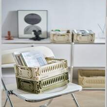 Multi-Functional Folding Storage Basket, Outdoor Camping, Folding Storage Basket, Car Wooden Cover, Finishing Box, Industrial Style Furniture Storage Basket