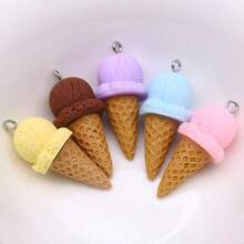 6pcs/Pack Resin Imitation Cute Ice Cream Pendant For DIY Earrings, Necklace, Keychain, Wholesale Jewelry Components - Various Styles - View 22