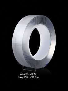 1 rollo de cinta adhesiva doble cara transparente, para uso diario - transparente - Ver 9