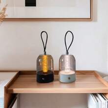 1pc Portable Camping Light, Transparent Lampshade, Touch Switch, Room Decorative Light, Flexible Outdoor Light For Hanging And Standing, Dimmable Camping Light, Rechargeable, Balcony Light, Camping Light, Outdoor Table Light