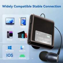 KZ K89/K75 Lavalier Business Bluetooth 5.4 Wireless Headset Talk/Music 20 Hours LCD Digital Display Call Vibration Reminder+Voice Reporting+Number Display HIFI Music Earphone With Mic