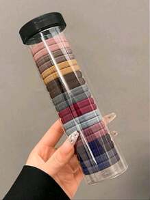 20pcs Women's Assorted Candy Colored Black, White, Pink, Purple, Red, Yellow Solid Color Hair Ties, Fashionable Simple Style Hair Accessories For Daily, Work, Party, Face Washing, Bathing, Makeup, Clothing Matching Casual Home Bathroom Decor Back To School