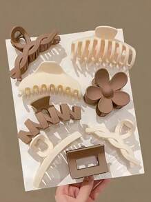 Set de 8 pinzas para el cabello de color rosa soñador, incluye diseños de flor, mariposa y formas geométricas minimalistas en tonos de rosa degradado y sólido, suaves y atractivos, fáciles de crear peinados dulces - Adecuado para niñas y mujeres, esencial para el peinado diario, accesorios para el cabello de otoño para todas las estaciones, pinzas de moda elegantes para el cabello de invierno para looks de vacaciones