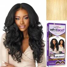 Sensationnel What Lace 13X6 Wigs - Latisha Lacefrontal Hand Tied Glueless Synthetic With Natural Density Preplucked Hairline (Off Black 1B) - בלונד בהיר 613 - ראה 12