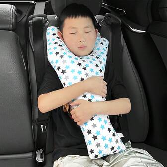 1 pieza Almohada de cuello para silla de coche de bebé - Almohada de viaje con forma de Y, almohada de descanso para el cuello en el coche, almohada abrazadora para dormir, almohadilla ajustable para el hombro y diseño creativo de signo de interrogación, adecuada para conducción de larga distancia, tren, avión, regalo perfecto para baby shower