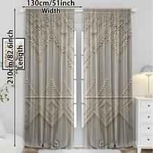 2 chiếc rèm cửa sổ dệt không dây họa tiết bán trong suốt 100% polyester phong cách cổ điển, có thể giặt bằng máy, chủ đề mơ mộng, thích hợp cho phòng ngủ và phòng khách - Nhiều màu - Xem 5