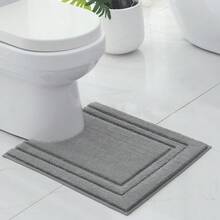 1 件/3 件经典压花植绒吸水防滑浴室垫/地毯套装，四季适用，可机洗，易清洁浴室垫/地毯套装 - 彩色 - 查看 15