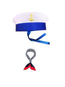 男士海盗帽、海军帽、水手帽、围巾、帽子 7 件/套、服装配饰组合，适合万圣节、情人节、夏季、派对、个性化、性感装扮、海滩、游艇派对、日常穿着