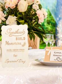 1/4/6 Stücke minimalistische Hochzeitsdekor Schilder für Tanzfläche, Verlobungsfeier Tisch Deko, Empfang und Bridal-Shower, Holzschilder mit Ständer, Hochzeitsparty Gastgeschenke