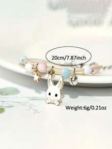 2/1 件可爱女孩卡通兔子表盘石英手表，兔子吊坠手链，派对装，感恩节，返校季，毕业季，度假装，旅行必备，购买礼物送给朋友和亲戚，给女孩一份完美的礼物