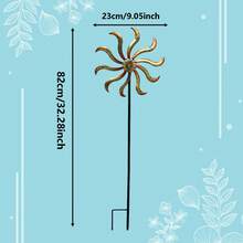 1pc Vibrant Metal Windmill - Double-Sided, Colorful Butterfly & Sunflower Design Outdoor Garden Decor, Perfect For Yard, Patio & Lawn, No Electricity Needed, Outdoor Metal Sculpture Color Windmill Blades - Multicolor - View 13