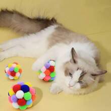 2/3 pezzi Giochi a sonagli con pon pon soffici e colorati per gatti, per intrattenere gli animali domestici