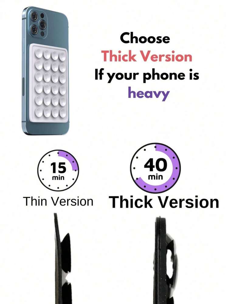 1pc Thickened Version Silicone Suction Cup Phone Holder, Cell Phone Suction Cup, Octobuddy, Adhesive Phone Holder, Hands Free Adhesive Phone Grip (For Selfies And Videos) For A Secure Hold. - Multicolor - View 4