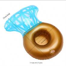 1pc Floating Cup, Inflatable Water Over Floating Beverage Cup Holder, Swimming Pool Inflatable Water Over Coaster, Pineapple Donut Shaped Floating Coaster, Inflatable Beverage Cup Swimming Pool Floating Bracket, Beach Essentials, Beach Accessories - Multicolor - View 32