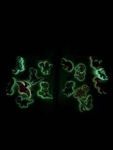 12pcs/Set Fluorescent Dinosaur Cartoon PVC Cute Shoe Decorations - Multicolor - View 4