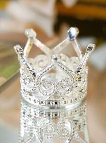 12pcs Mini Metallic Little Crown Flower Decor, DIY Accessories For Events, Parties