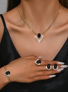 Women's Jewelry Set With Turquoise Chips And Faux Baroque Pearls, Includes 2pcs Simple Alloy Fashion Accessories, Suitable For Daily Wear - Necklace And Bracelet Set