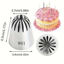 4pcs/Set Large Cake Decorating Tips, Korean Cookie Piping Nozzles, Puff Cupcake Icing Piping Tools, Cake Decor Frosting Nozzles, Baking Accessories For Home, Cafe, Bakery - Multicolor - View 3