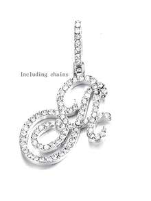 1pc Copper Zirconia A-Z Initial Pendant Necklace, Fashionable Women's Personalized Letter Jewelry - Silver - View 33