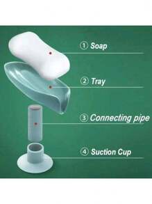 1 pezzo Portasapone a forma di foglia con ventosa, vassoio per asciugare spugne, accessori per bagno e cucina