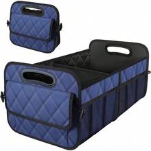 New  Car Trunk Organzier For Suv,Car Organziers And Storage With 6 Big Pocket,Car Accessories For Women/Men 50L Waterproof Polyester Trunk Organzier For Car/SUV/Minivan/Truck(Medium, Dark Blue) - 深藍色 - 查看 1