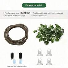 Reptile Jungle Climber Set - Flexible Rattan Vines And Leaves With Suction Cups For Habitat Decor - All-Season Durable Material - Ideal For Chameleon, Lizards, Gecko Climbing