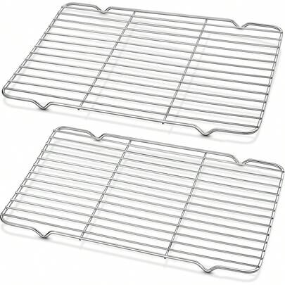 Cooling Rack And Baking Rack With Stainless Steel, 2 - Pack 10 X 15 Inches Heavy Duty Cooling Racks For Cooking And Baking, Sturdy Cookie Cooling Rack, Easy To Clean Oven & Dishwasher