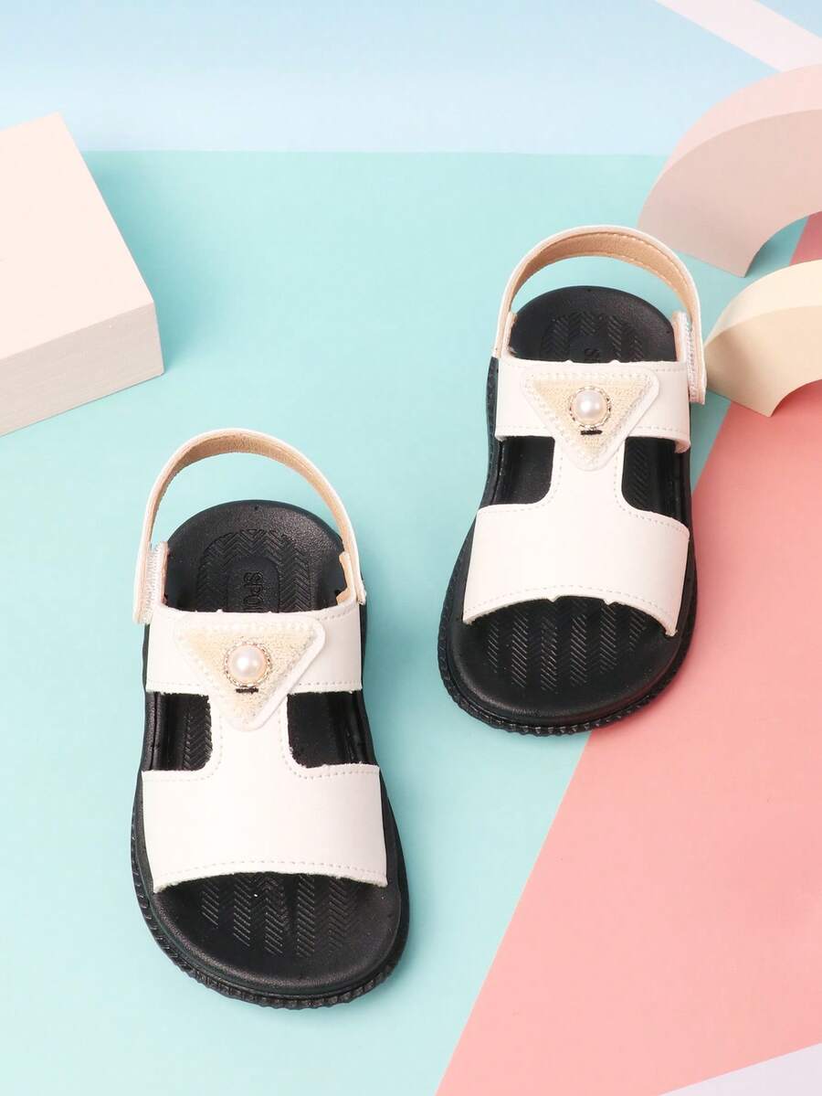 1 双夏季儿童凉鞋，轻便舒适时尚简约户外百搭女童平底凉鞋